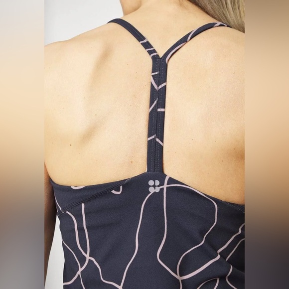 Sweaty Betty Women’s Navy London Active Yoga Shelf Bra Tank Top Size Medium EUC - Picture 4 of 9